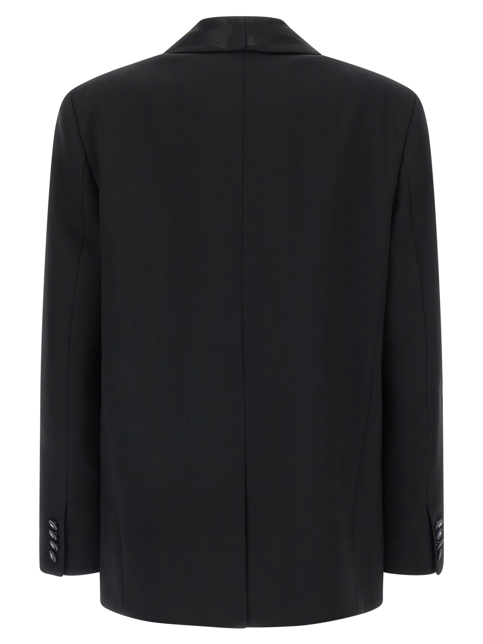 This Blazer by Emilio Pucci for women in virgin wool black & print presents a tailored silhouette, meticulously tailored with a tailored split shawl-collar neckline and distinctive for a tailored finish.
