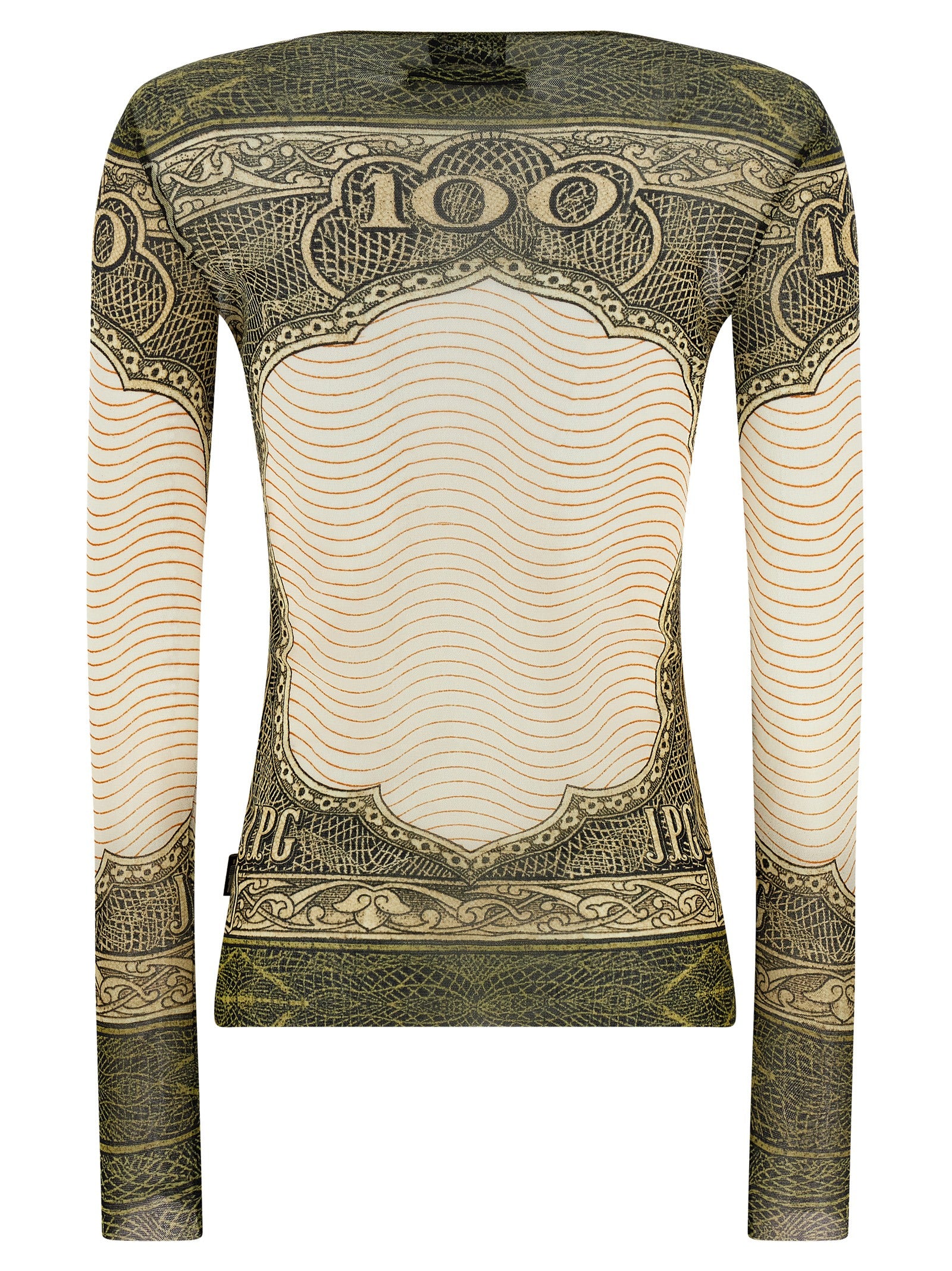 T-Shirt by Jean Paul Gaultier for women in polyamide green, multicolor, transparent & print features a plush silhouette, showcasing a sophisticated crew neckline and for a truly plush finish.