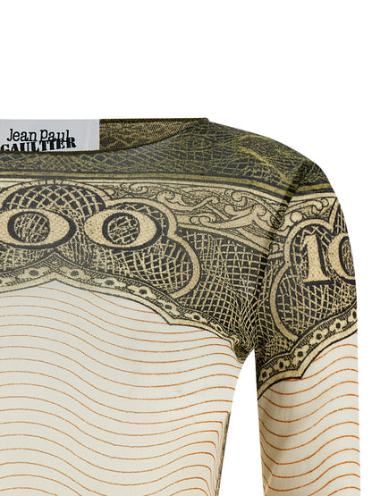 T-Shirt by Jean Paul Gaultier for women in polyamide green, multicolor, transparent & print showcases a chic silhouette, artfully detailed with a chic crew neckline and for a chic finish.