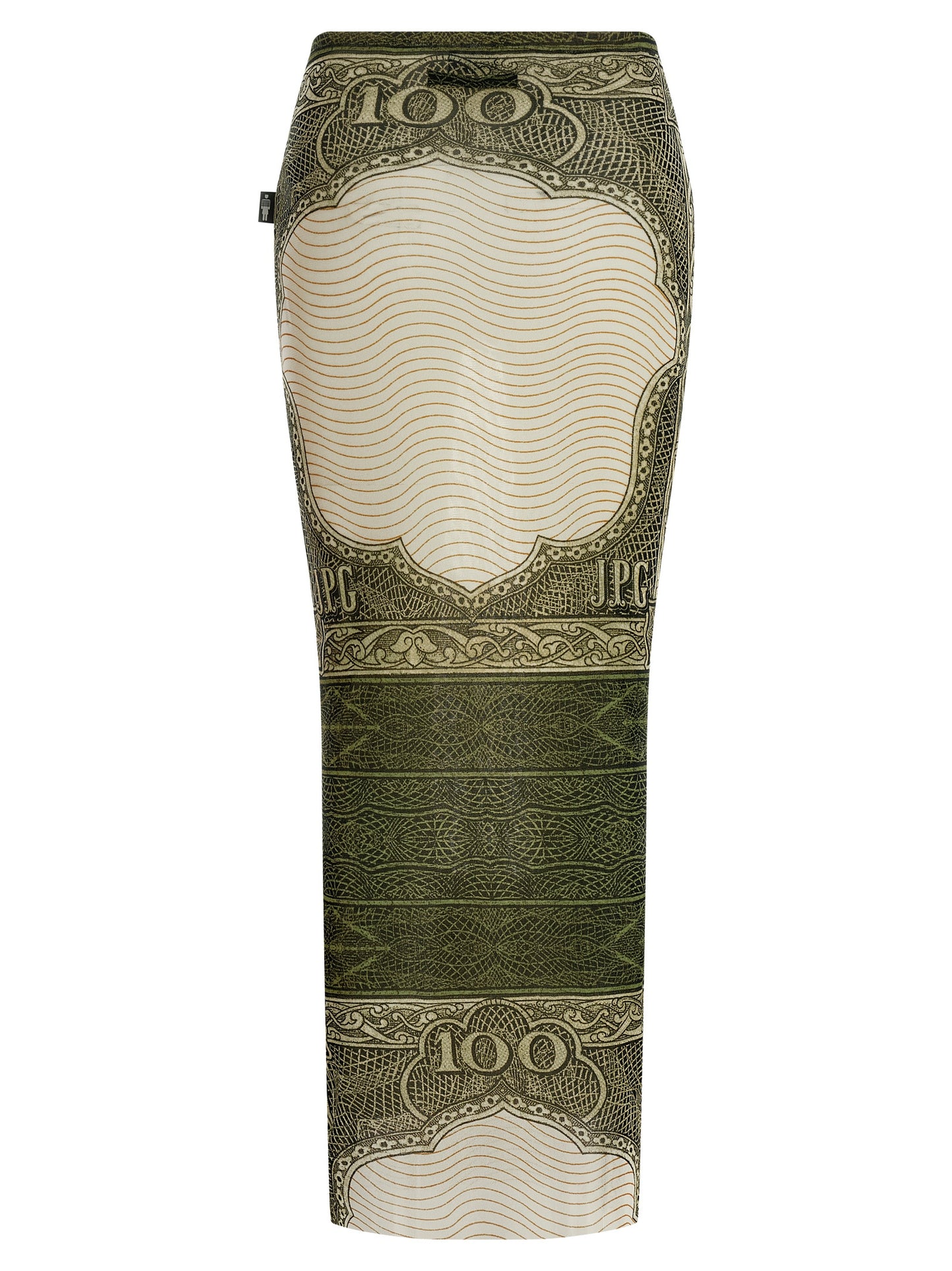 Skirt by Jean Paul Gaultier for women in polyamide green, multicolor, transparent & print features an tailored silhouette, artfully capturing the essence of Women's Sheath Polyamide Mini Skirt in a sophisticated mini.