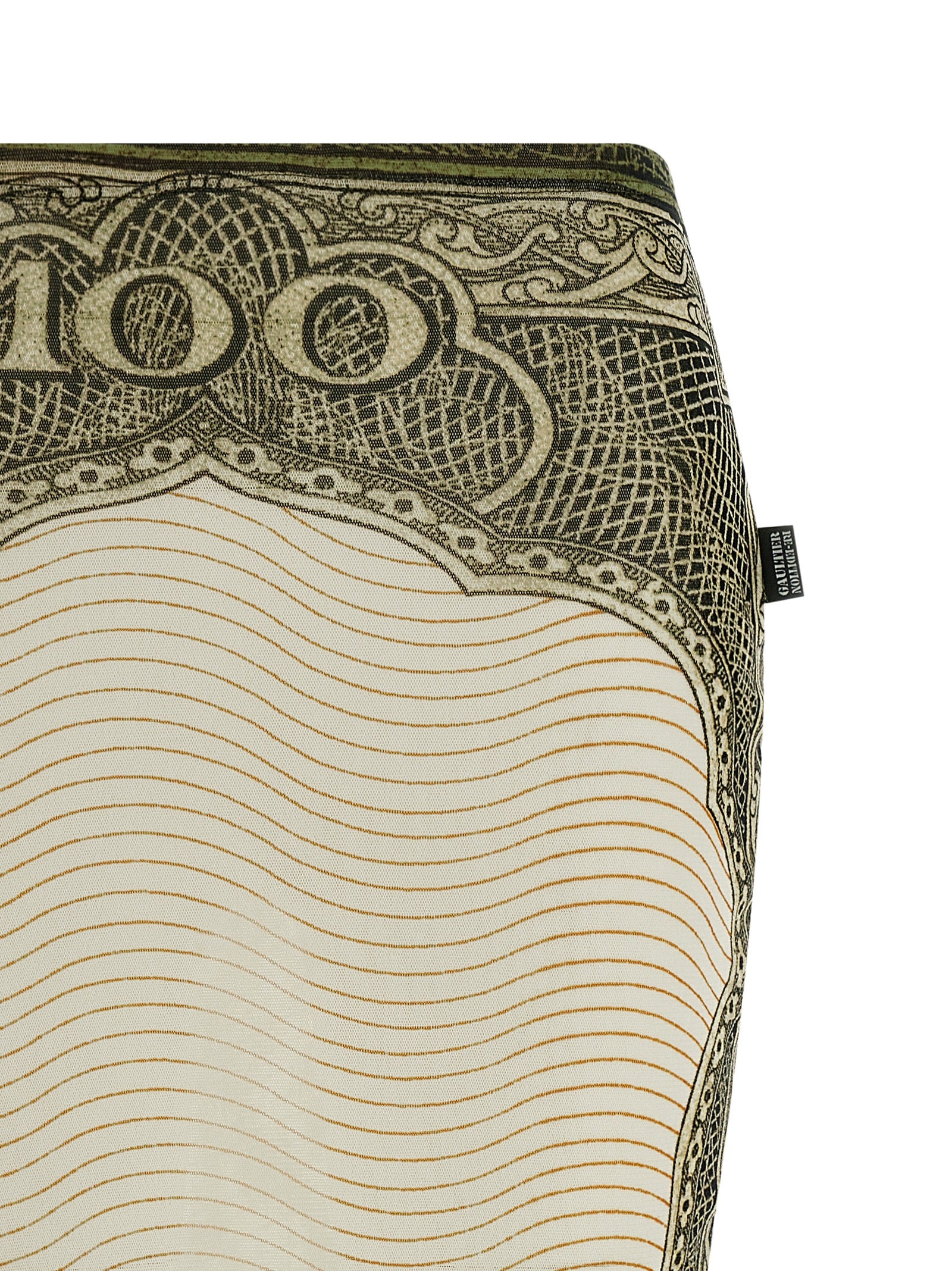 Skirt by Jean Paul Gaultier for women in polyamide green, multicolor, transparent & print showcases a dramatic silhouette, artfully capturing the essence of the Women's Sheath Polyamide Mini Skirt in a dramatic mini cut for a refined look.