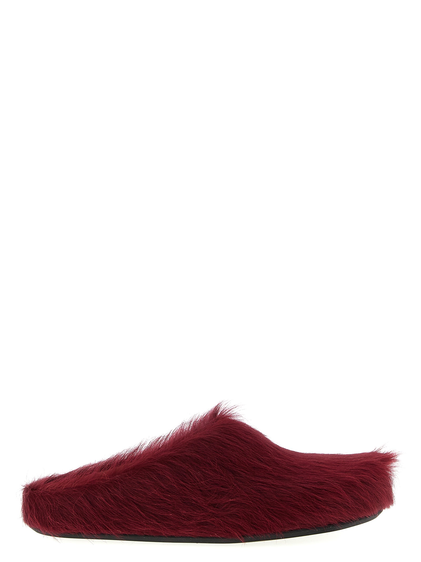 Clogs Flat Shoes by Marni for men in bos taurus calfskin leather bordeaux showcases a resplendent Men's Bos Taurus Calfskin Leather Clogs Flat Shoes aesthetic with a and .