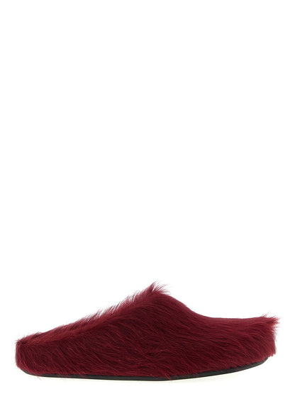 Clogs Flat Shoes by Marni for men in bos taurus calfskin leather bordeaux showcases a resplendent Men's Bos Taurus Calfskin Leather Clogs Flat Shoes aesthetic with a and .