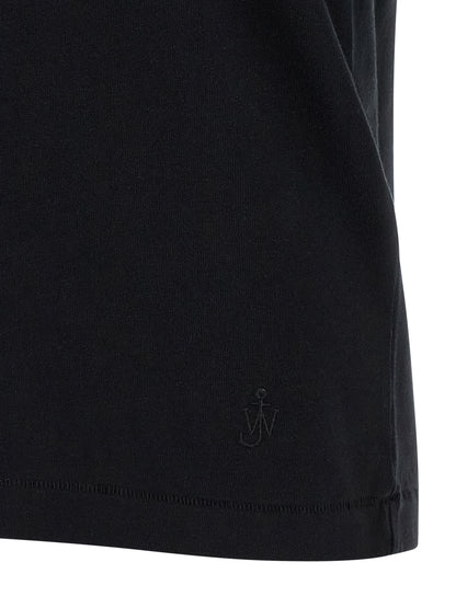 T-Shirt by J.W.Anderson for women in cotton black showcases a unassuming silhouette, artfully detailed with a refined and unassuming for a sophisticated, contemporary look.