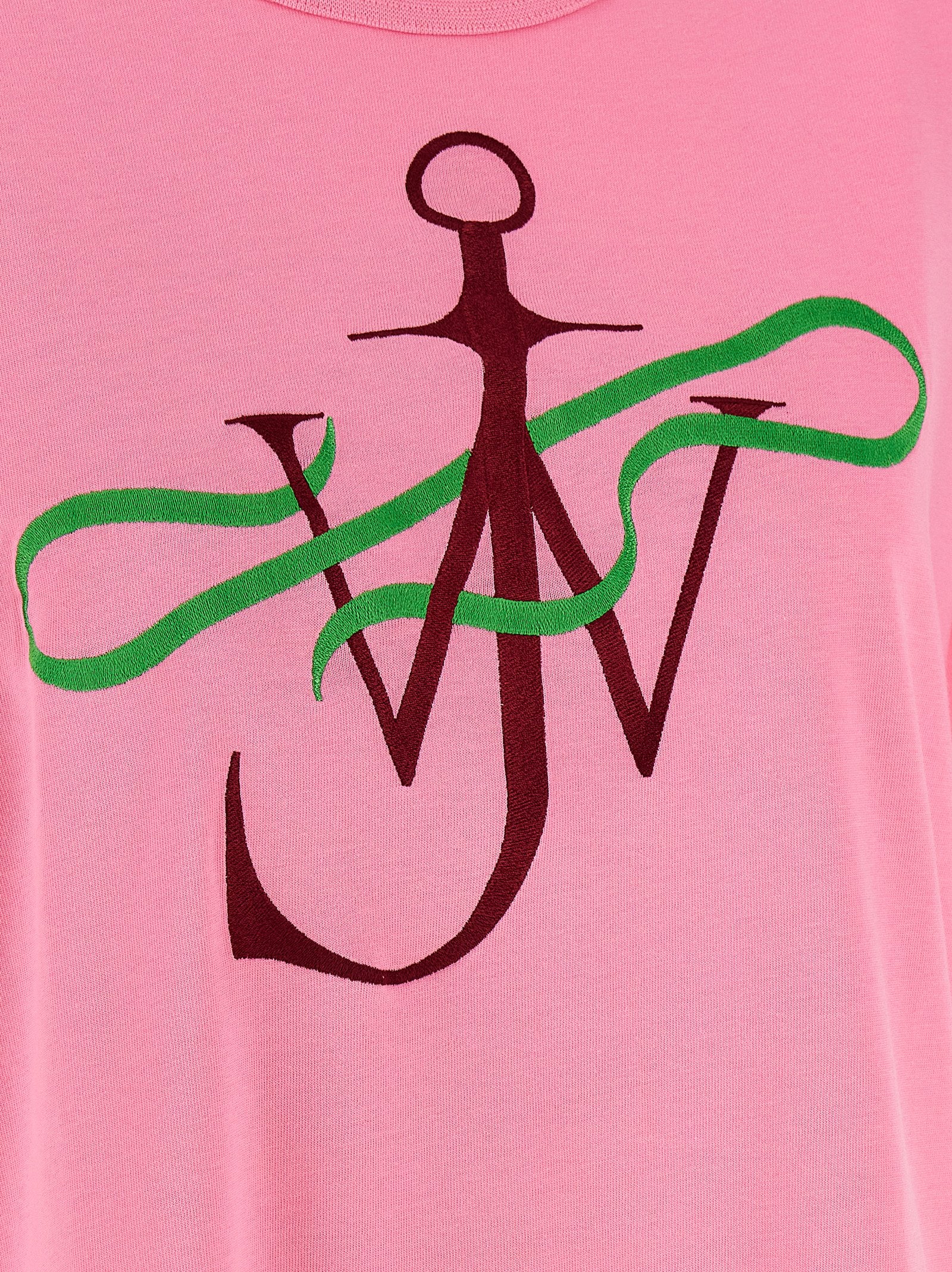 T-Shirt by J.W.Anderson for women in cotton multicolor & pink showcases a chic silhouette, artfully detailed with a chic crew neckline and for a chic finish.