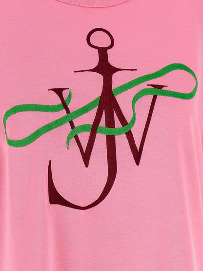 T-Shirt by J.W.Anderson for women in cotton multicolor & pink showcases a chic silhouette, artfully detailed with a chic crew neckline and for a chic finish.