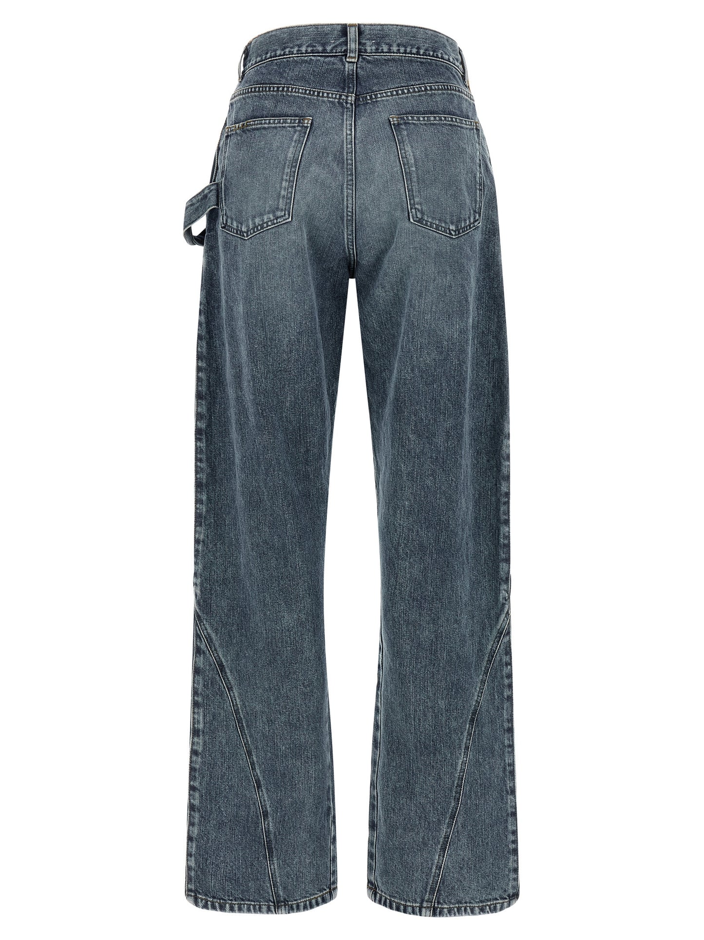 Jeans by J.W.Anderson for women in cotton denim blue features a refined silhouette with a refined wide, defined by a low rise and a refined long for a refined finish.