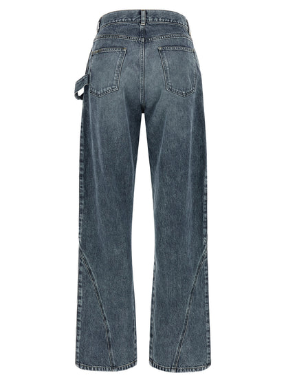 Jeans by J.W.Anderson for women in cotton denim blue features a refined silhouette with a refined wide, defined by a low rise and a refined long for a refined finish.