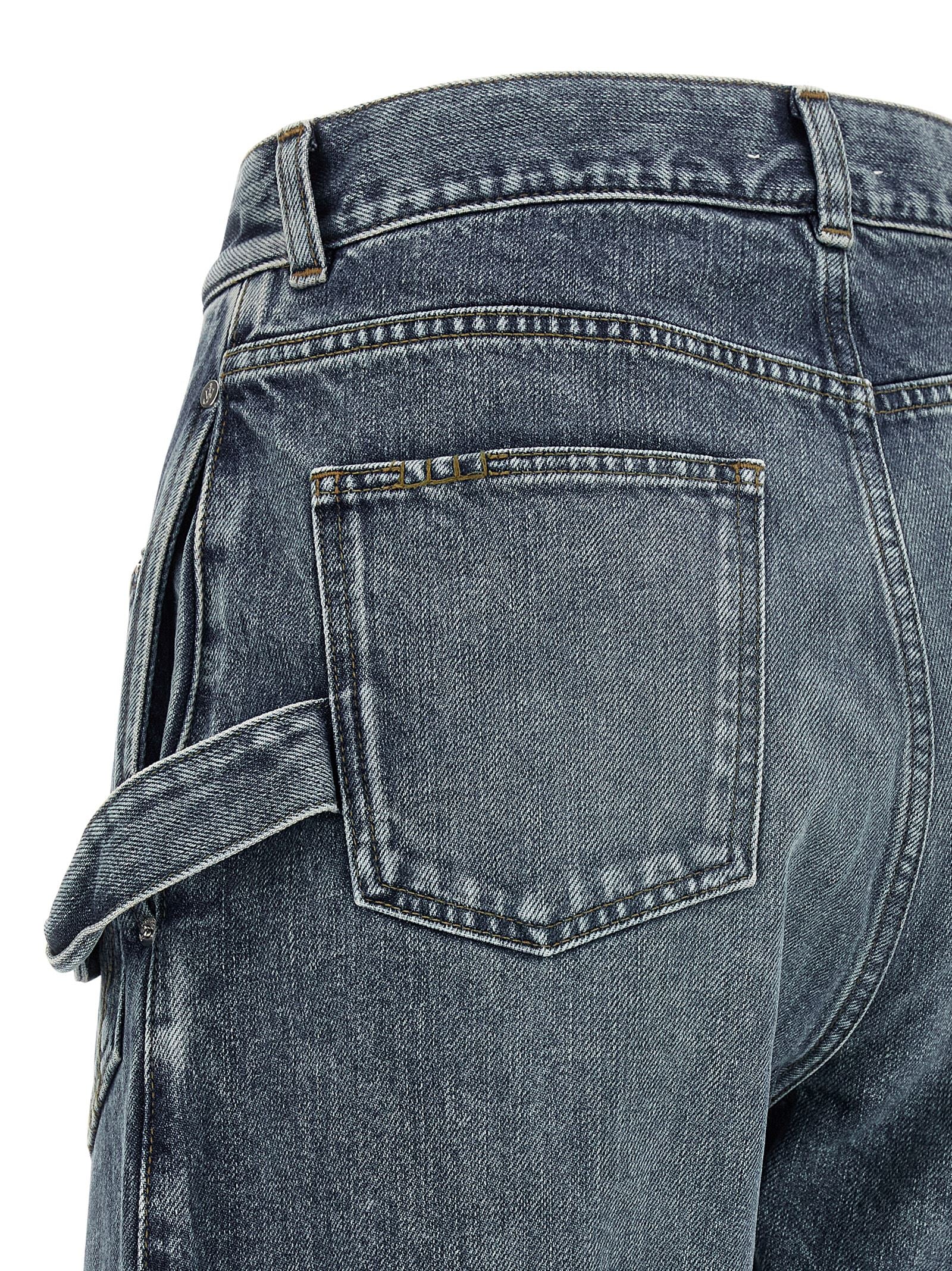 Jeans by J.W.Anderson for women in cotton denim blue features an refined tailoring silhouette, showcasing a premium wide with a low rise and long cut for a refined tailoring look.