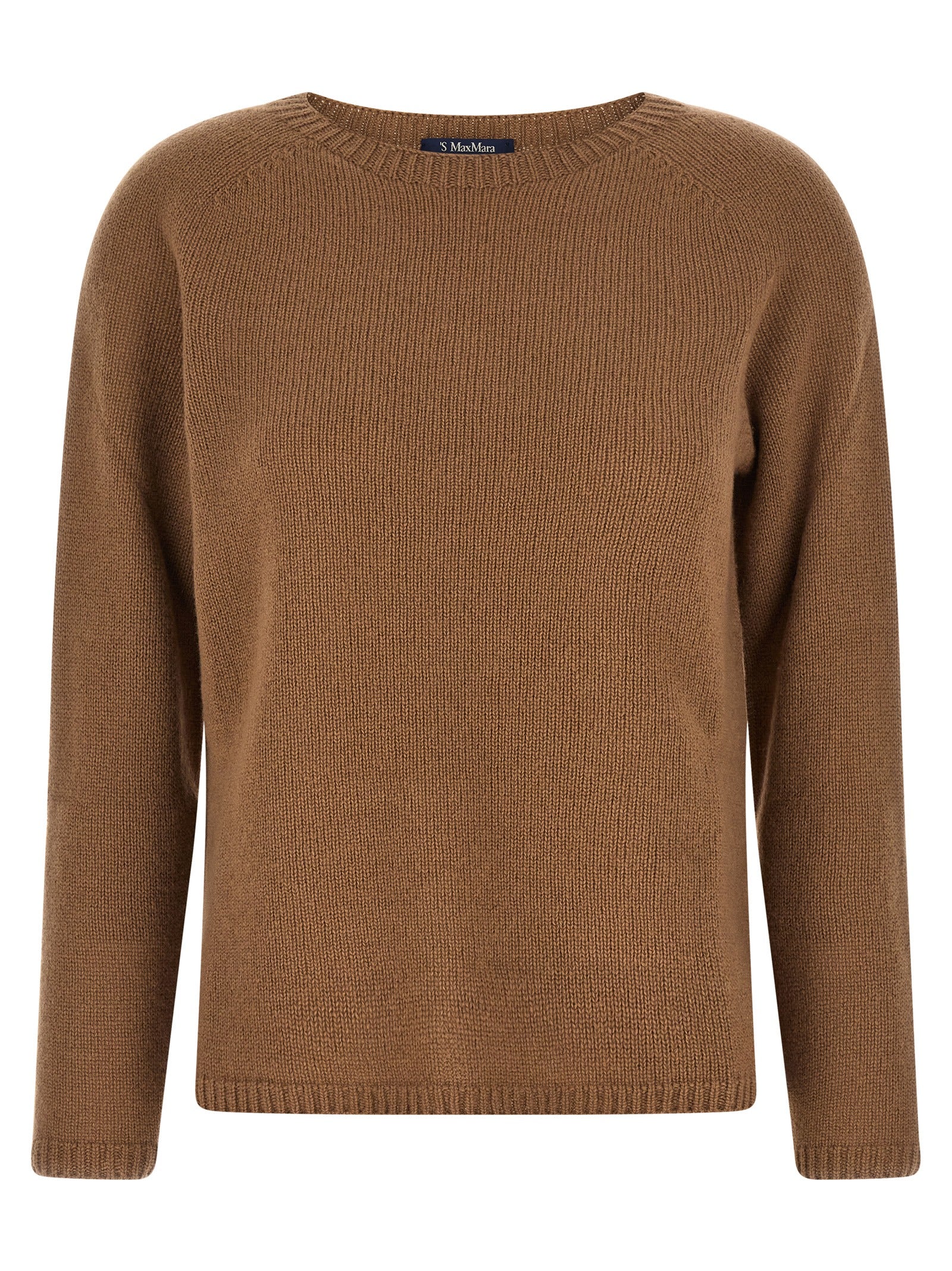Cardigan by S Max Mara for women in cashmere & polyamide brown features an crisp silhouette, showcasing a sophisticated round neckline and detail for a truly crisp finish.