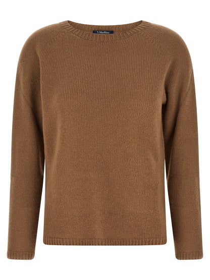 Cardigan by S Max Mara for women in cashmere & polyamide brown features an crisp silhouette, showcasing a sophisticated round neckline and detail for a truly crisp finish.