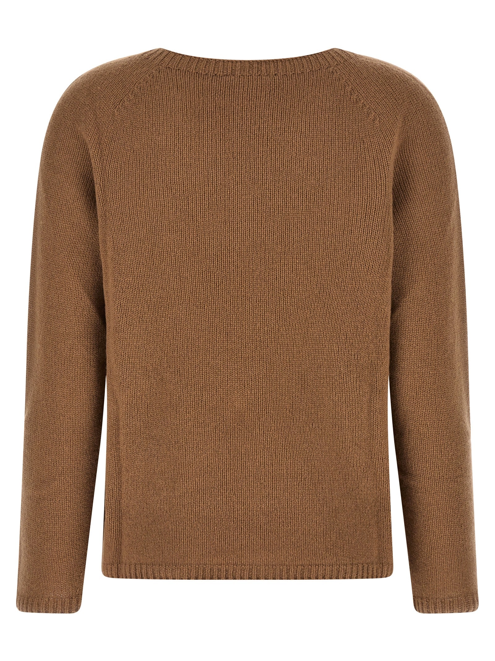 Cardigan by S Max Mara for women in cashmere & polyamide brown showcases a luxurious silhouette, meticulously detailed with a sophisticated round neckline and for a refined finish.
