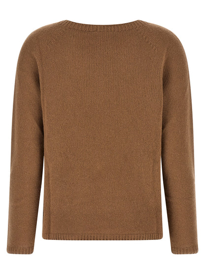 Cardigan by S Max Mara for women in cashmere & polyamide brown showcases a luxurious silhouette, meticulously detailed with a sophisticated round neckline and for a refined finish.