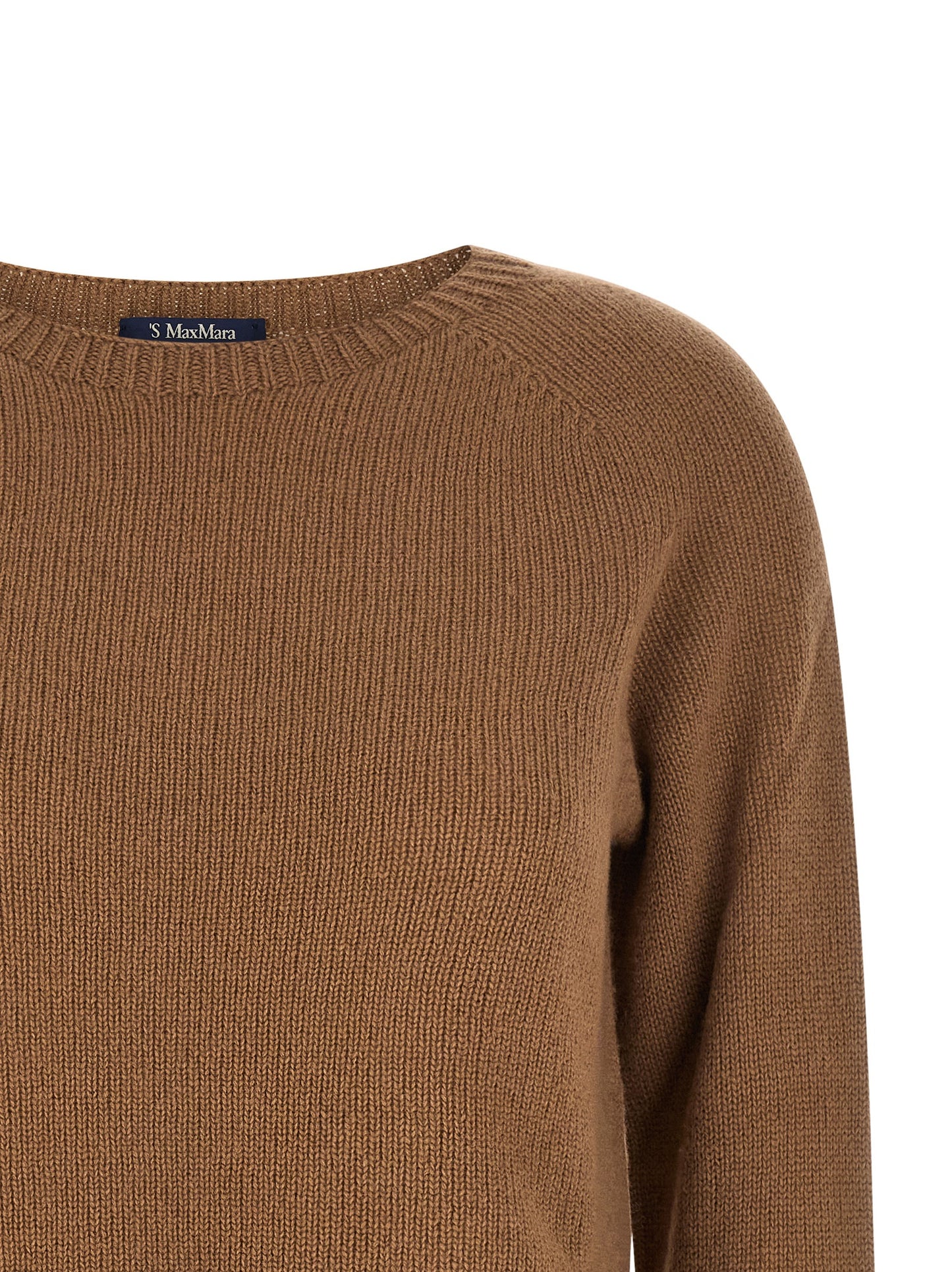 Cardigan by S Max Mara for women in cashmere & polyamide brown features an impeccable silhouette, showcasing a sophisticated round neckline and detail for a truly impeccable finish.