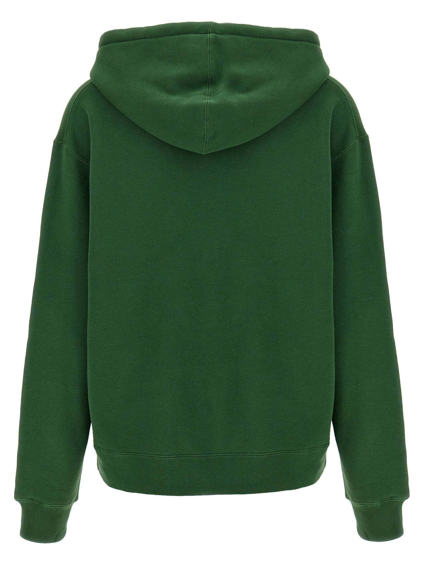 Sweatshirt Hoodie by J.W.Anderson for women in cotton bicolour, green & print features a slouchy chic silhouette, detailed with a slouchy chic and a signature hooded neckline for an elevated aesthetic.