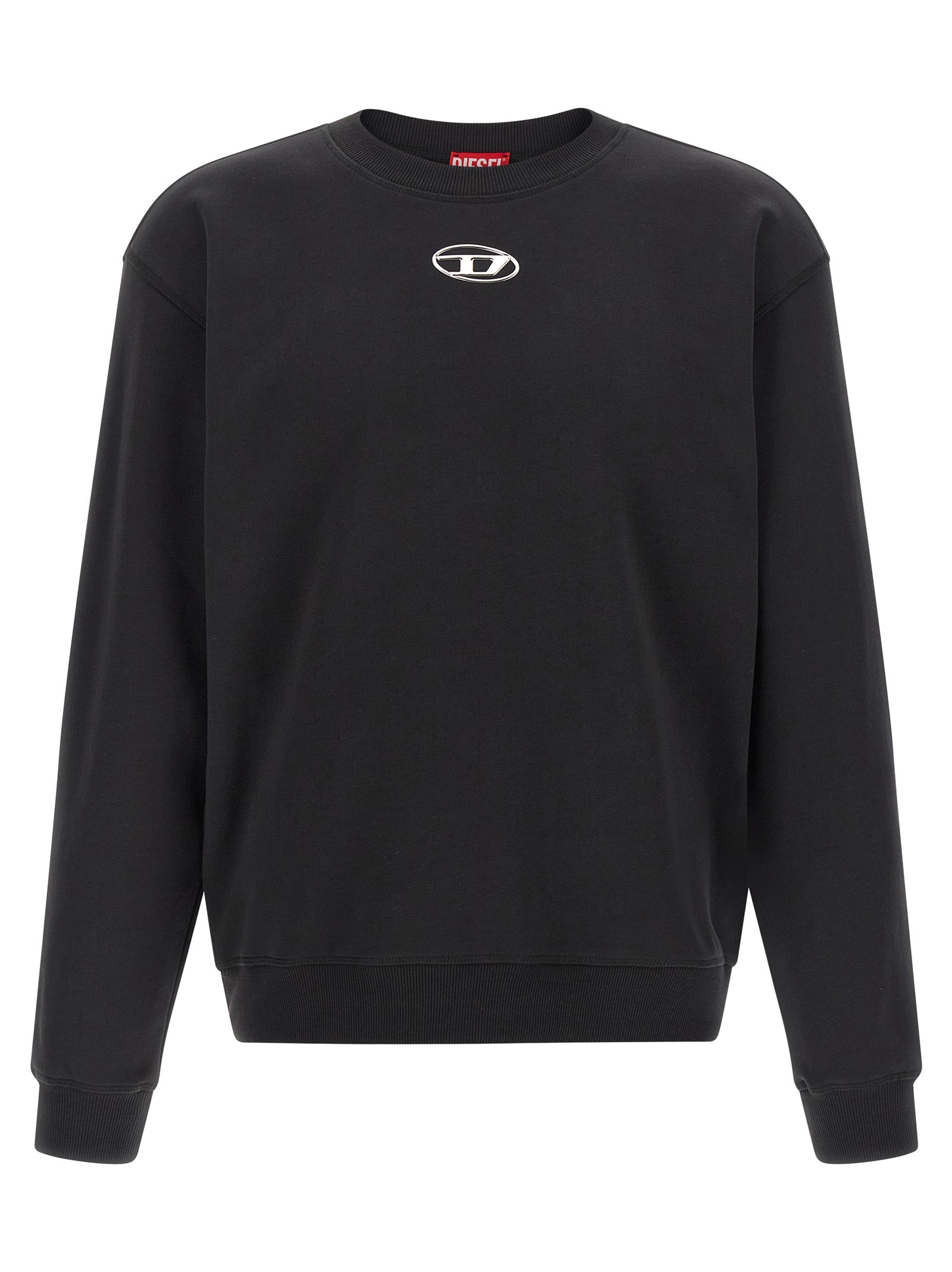 Sweatshirt by Diesel for men in cotton black features an magnificent silhouette, showcasing a sophisticated crew neckline and detail for a truly magnificent finish.
