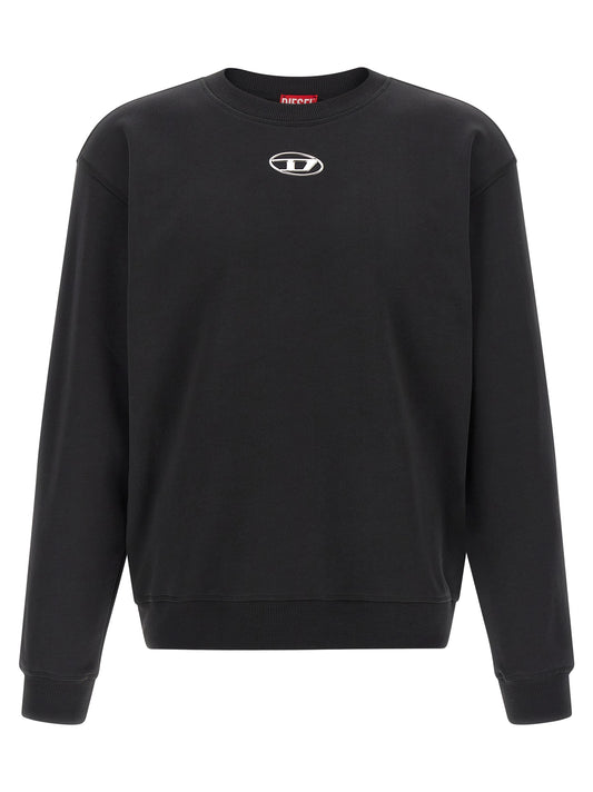 Sweatshirt by Diesel for men in cotton black features an magnificent silhouette, showcasing a sophisticated crew neckline and detail for a truly magnificent finish.