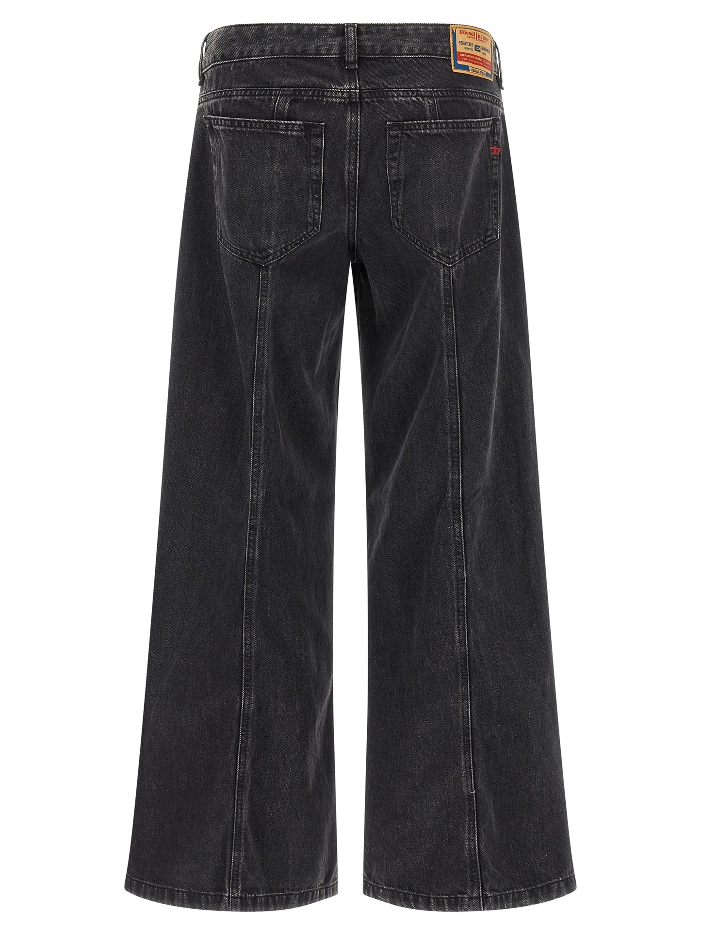 Jeans by Diesel for women in lyocell & denim cotton black features an sartorial wide and long with a mid rise cut for a sartorial finish.