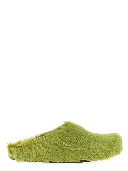 Clogs Flat Shoes by Marni for men in bos taurus calfskin leather bicolour & green showcases a resplendent Men's Bos Taurus Calfskin Leather Clogs Flat Shoes aesthetic with a and .