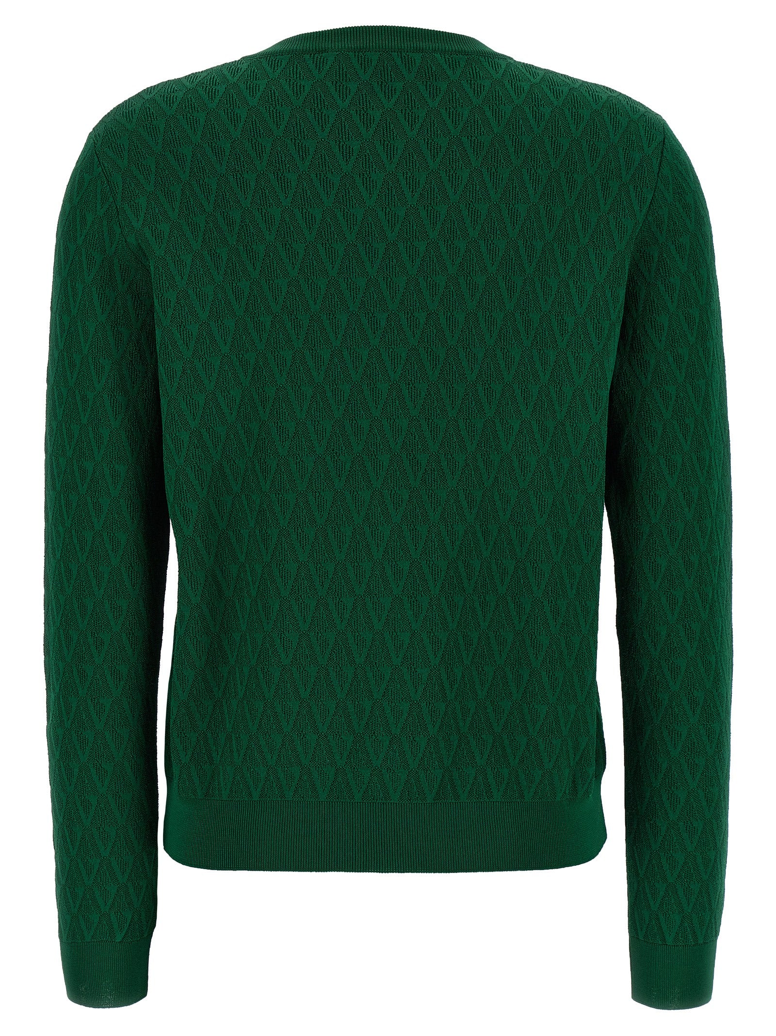 Cardigan by Versace for women in viscose & nylon bicolour, green, patterned & jacquard features an impeccable silhouette, showcasing a sophisticated crew neckline and detail for a truly impeccable finish.