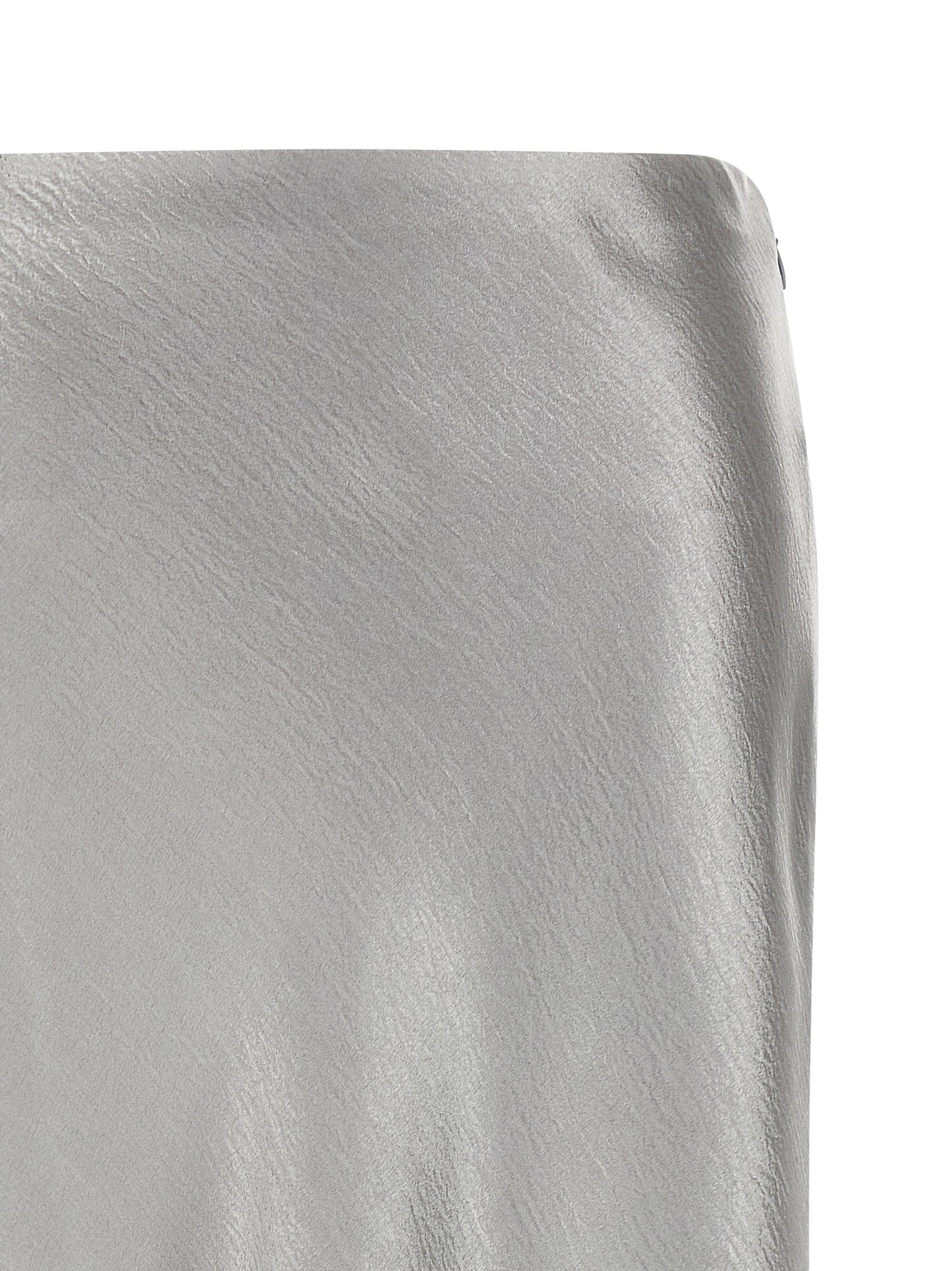 Skirt by Tory Burch for women in silk polyester satin gray features a contoured silhouette from the Women's Flared Silk Polyester Satin Midi Skirt collection, characterized by its contoured midi for a contoured finish.