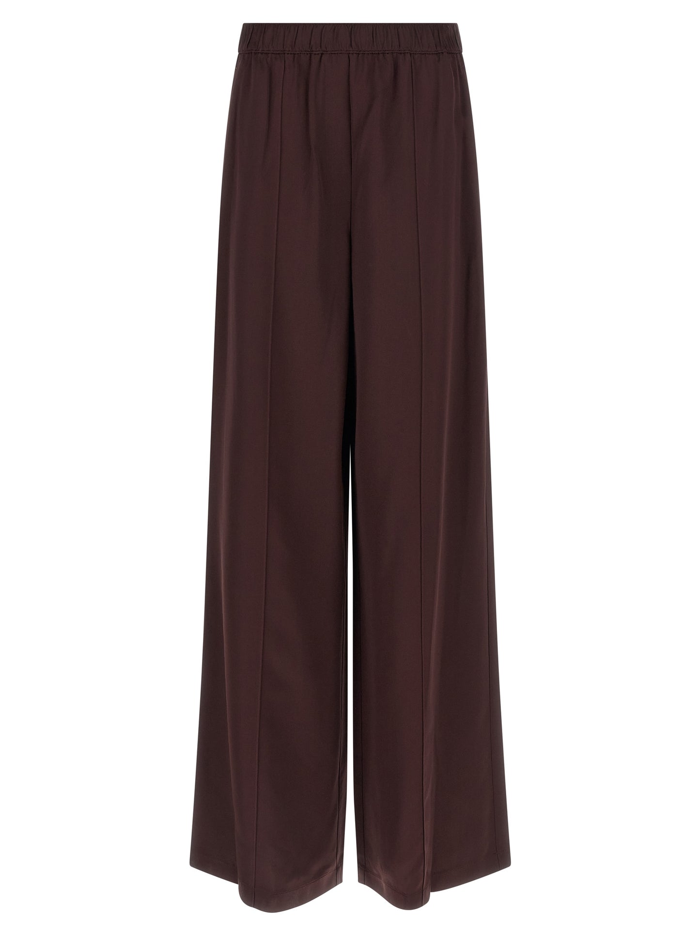 Trousers by Tory Burch for women in viscose bordeaux features a sculptural silhouette, showcasing a sculptural straight-leg and long with a sophisticated for a sculptural finish.