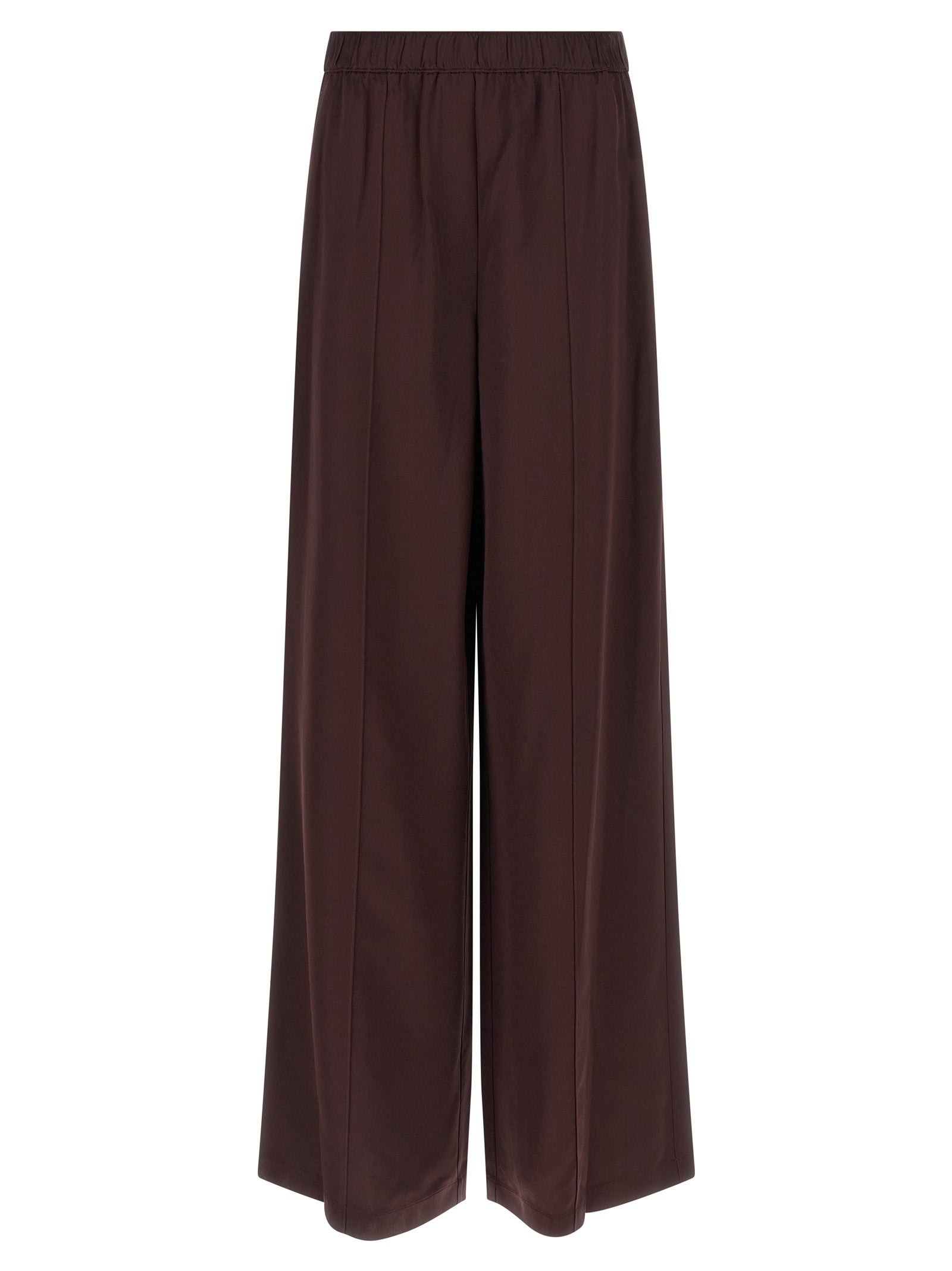 Trousers by Tory Burch for women in viscose bordeaux features a sculptural silhouette, showcasing a sculptural straight-leg and long with a sophisticated for a sculptural finish.