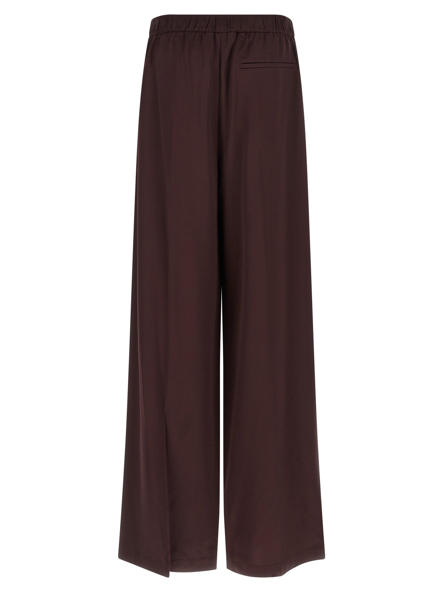 Trousers by Tory Burch for women in viscose bordeaux features an sartorial silhouette, showcasing a precise straight-leg and long with a sartorial for a refined look.