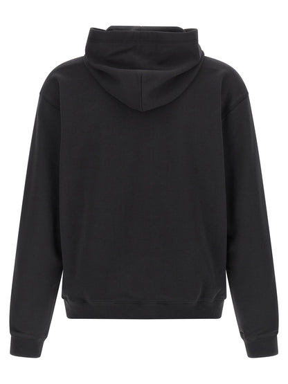 Sweatshirt Hoodie by Diesel for men in cotton black features an dramatic silhouette, showcasing a sophisticated hooded neckline and dramatic for a refined, modern aesthetic.