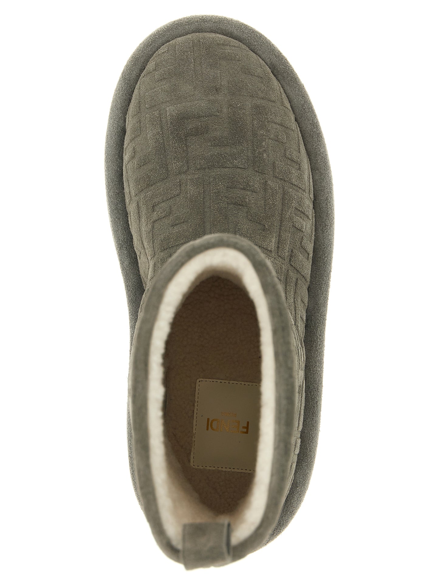 Fendi Gray Calfskin Ankle Boots