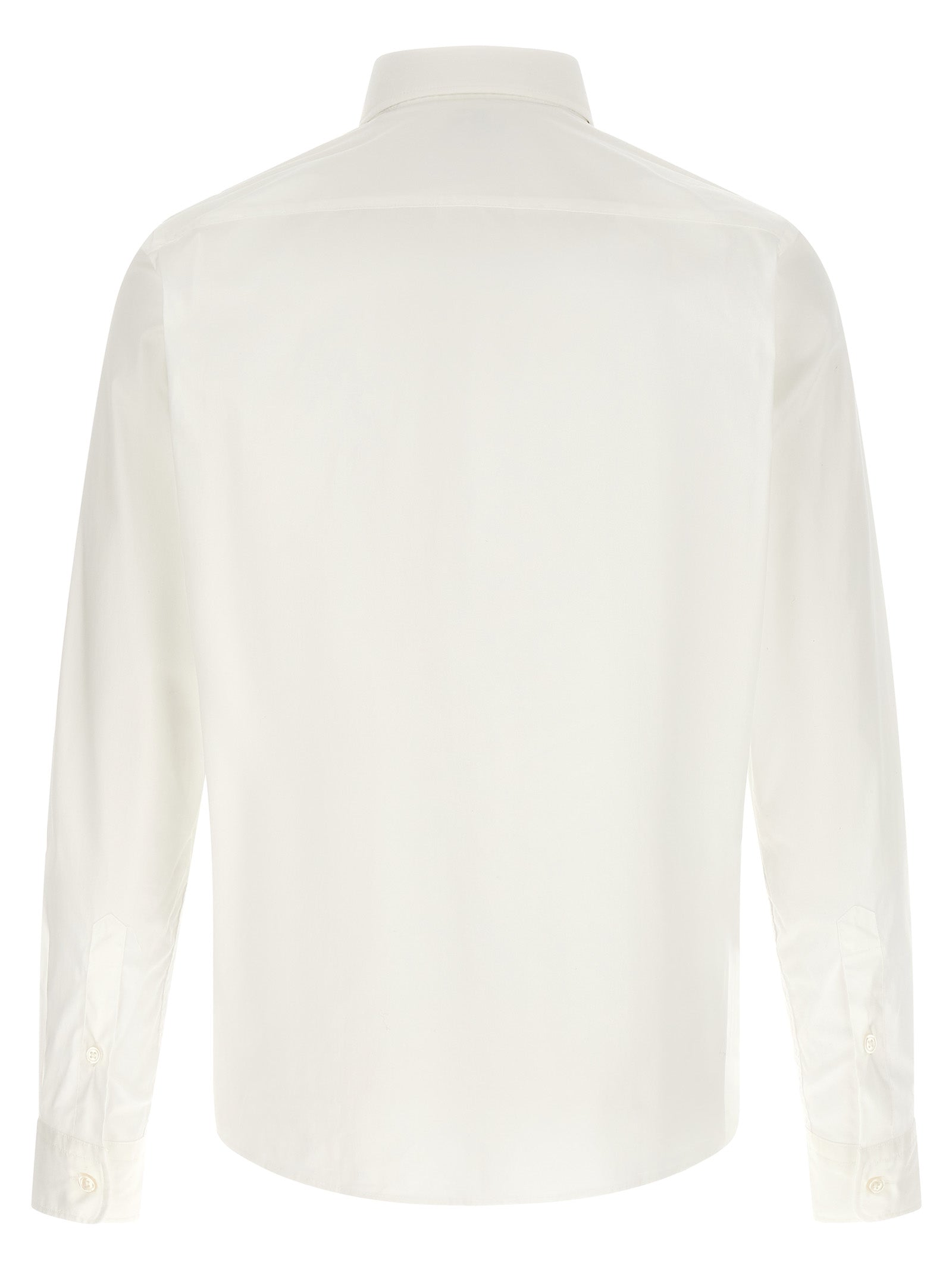 Shirt by Hugo Boss for men in stretch polyamide cotton white features an architectural silhouette with a refined and elegant button-down-collar neckline for a architectural look.