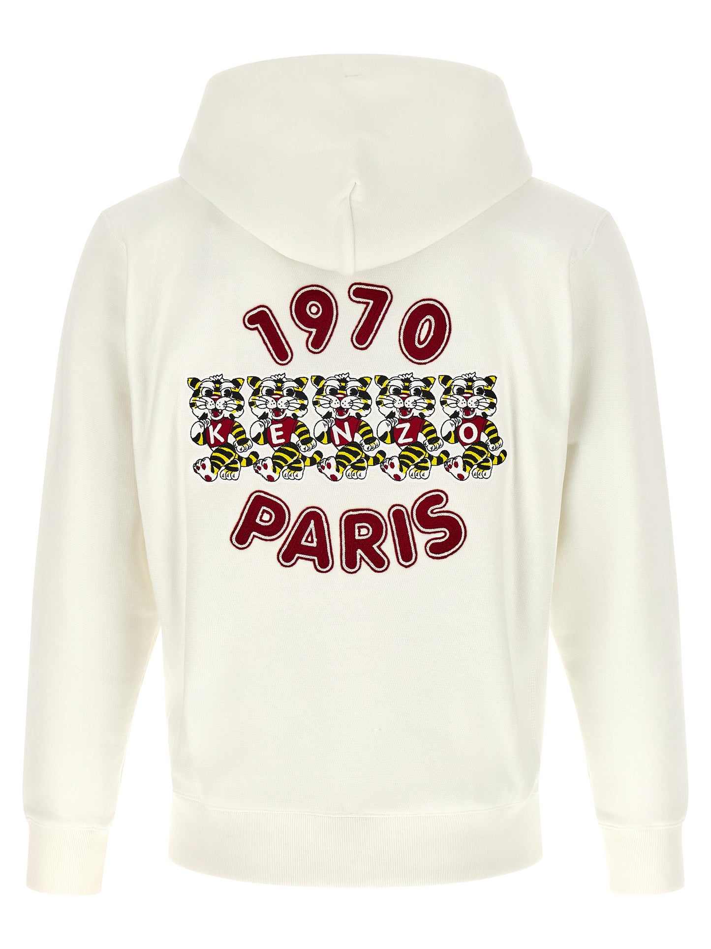 Sweatshirt Hoodie by Kenzo for women in cotton white features an luminous silhouette, showcasing a sophisticated hooded neckline and for a truly luminous look.