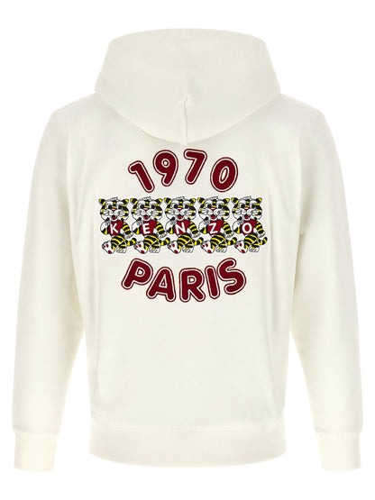 Sweatshirt Hoodie by Kenzo for women in cotton white features an luminous silhouette, showcasing a sophisticated hooded neckline and for a truly luminous look.