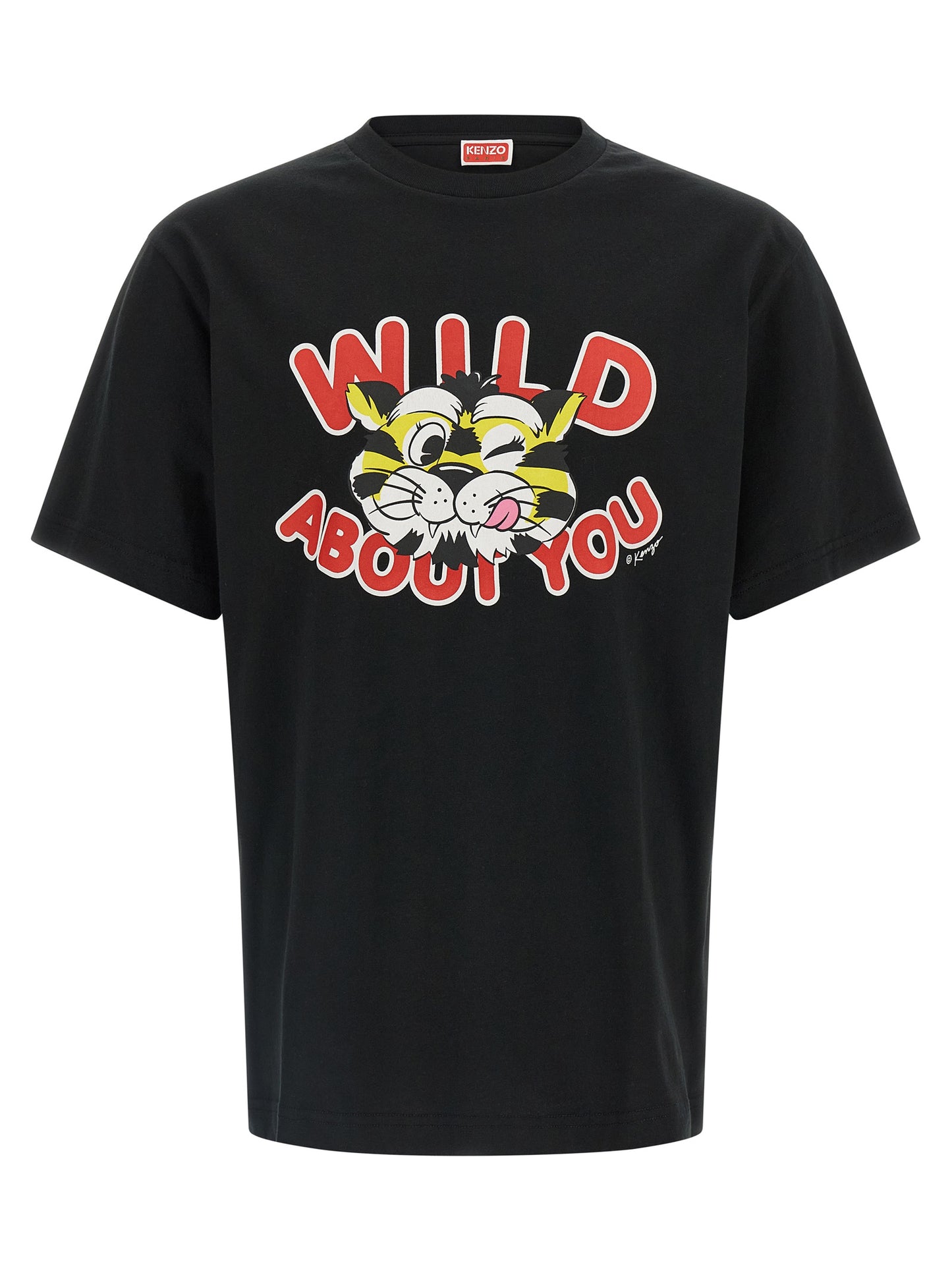 T-Shirt by Kenzo for men in cotton black & print features an on trend silhouette, perfectly showcasing a on trend short-sleeve and for an elevated aesthetic.