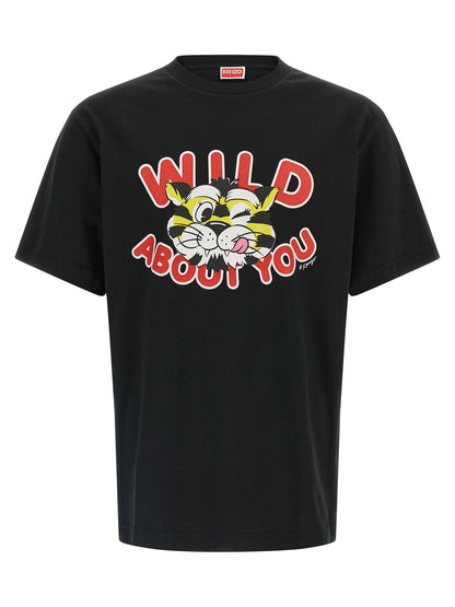 T-Shirt by Kenzo for men in cotton black & print features an on trend silhouette, perfectly showcasing a on trend short-sleeve and for an elevated aesthetic.