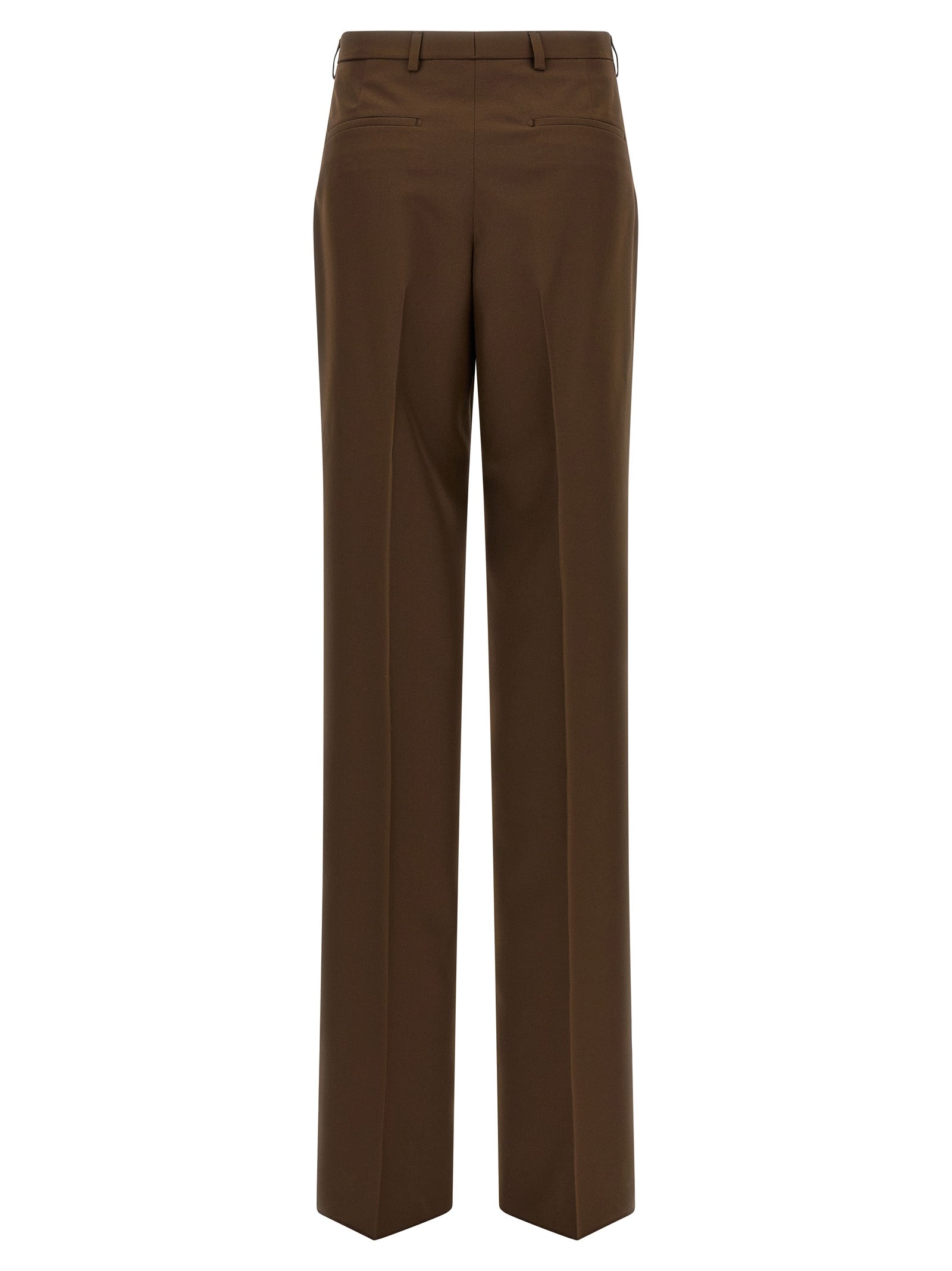Trousers by Gucci for women in polyester brown features an on trend silhouette, showcasing a sophisticated straight-leg & wide with a long and mid rise for an on trend finish.