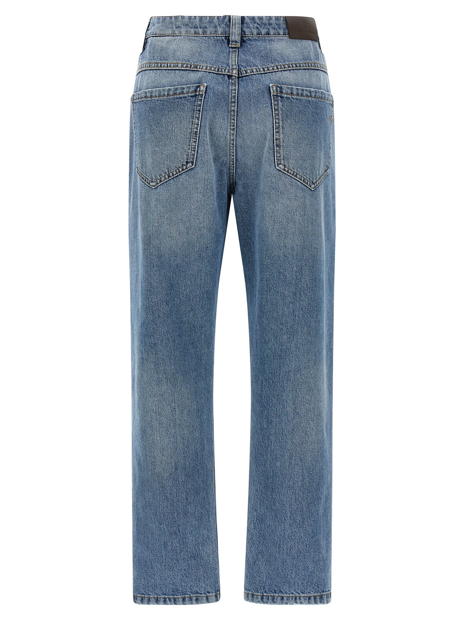 Jeans by Brunello Cucinelli for women in denim cotton blue features an sophisticated and straight-leg with a precise long, creating a sophisticated and sophisticated silhouette.