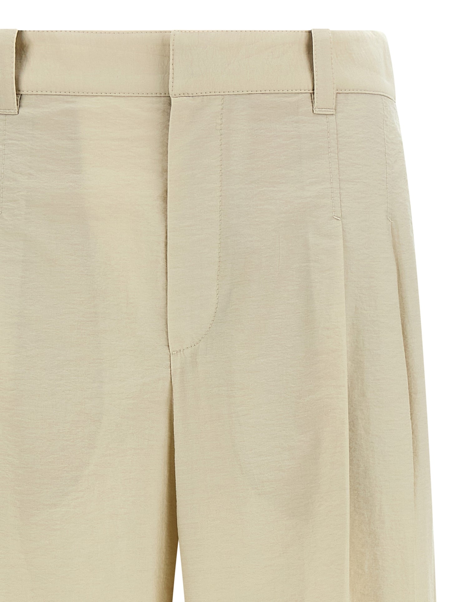 Trousers by Brunello Cucinelli for women in polyamide cotton white features a artisanal silhouette, showcasing a sophisticated with a long and mid rise for a artisanal finish.
