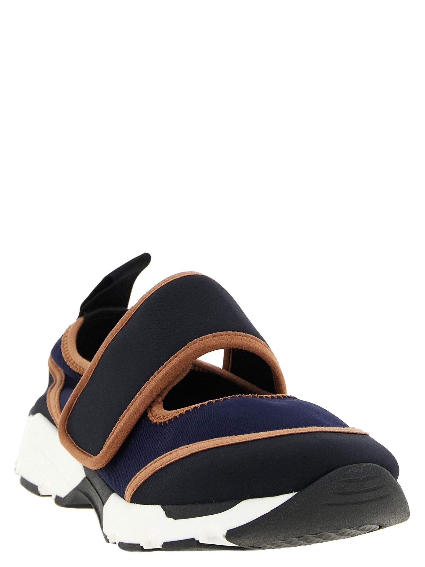 Sneakers by Marni for women in nylon blue & signature features an fashionable silhouette, showcasing the premium Women's Low Top Nylon Sneakers in a fashionable low-top style that offers a fashionable finish for refined style.