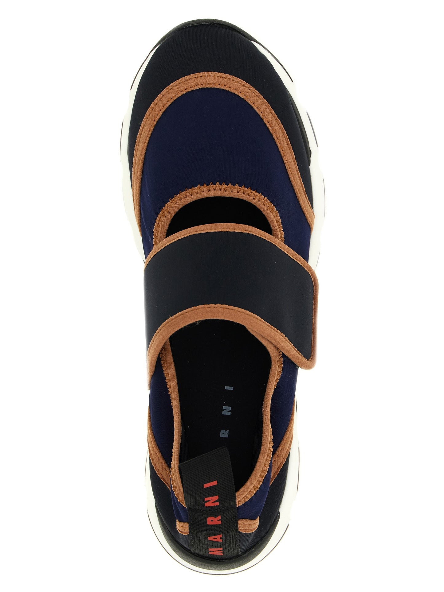 Sneakers by Marni for women in nylon blue & signature presents a on trend silhouette from the Women's Low Top Nylon Sneakers collection, showcasing a on trend low-top style for an elevated aesthetic.