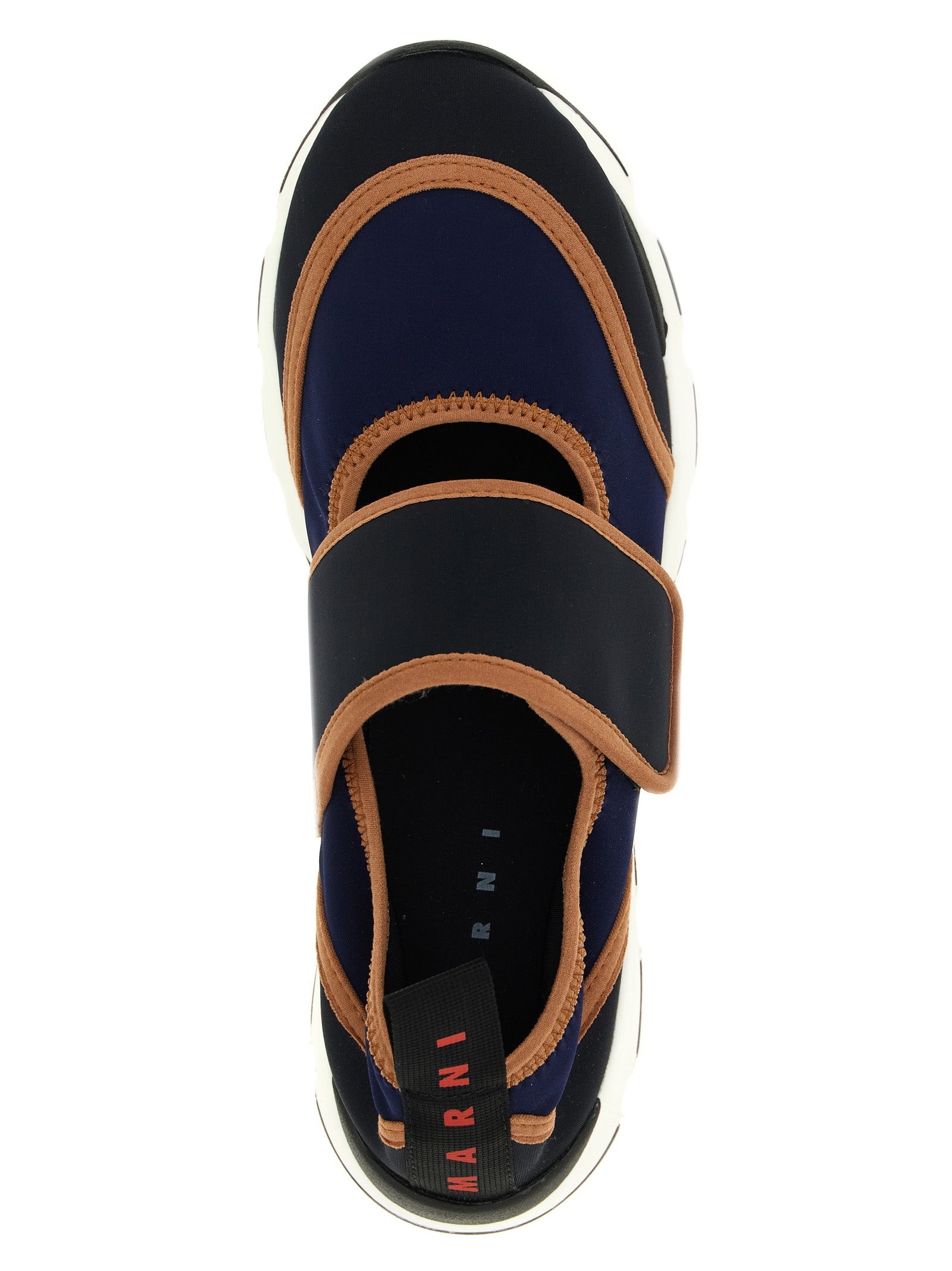 Sneakers by Marni for women in nylon blue & signature presents a on trend silhouette from the Women's Low Top Nylon Sneakers collection, showcasing a on trend low-top style for an elevated aesthetic.