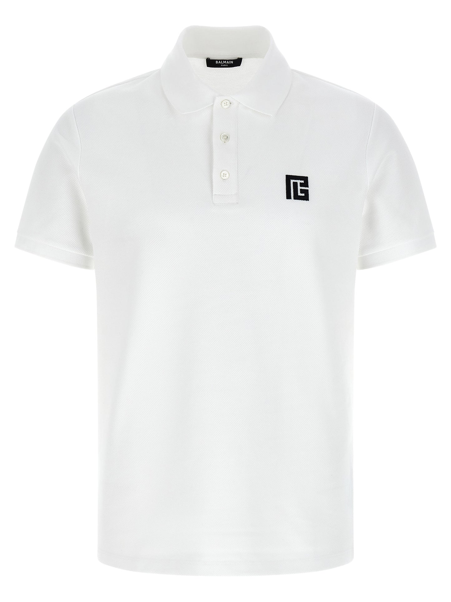 Polo Shirt by Balmain for men in cotton bicolour, black & white showcases a enviable silhouette, featuring a refined and for a enviable finish.