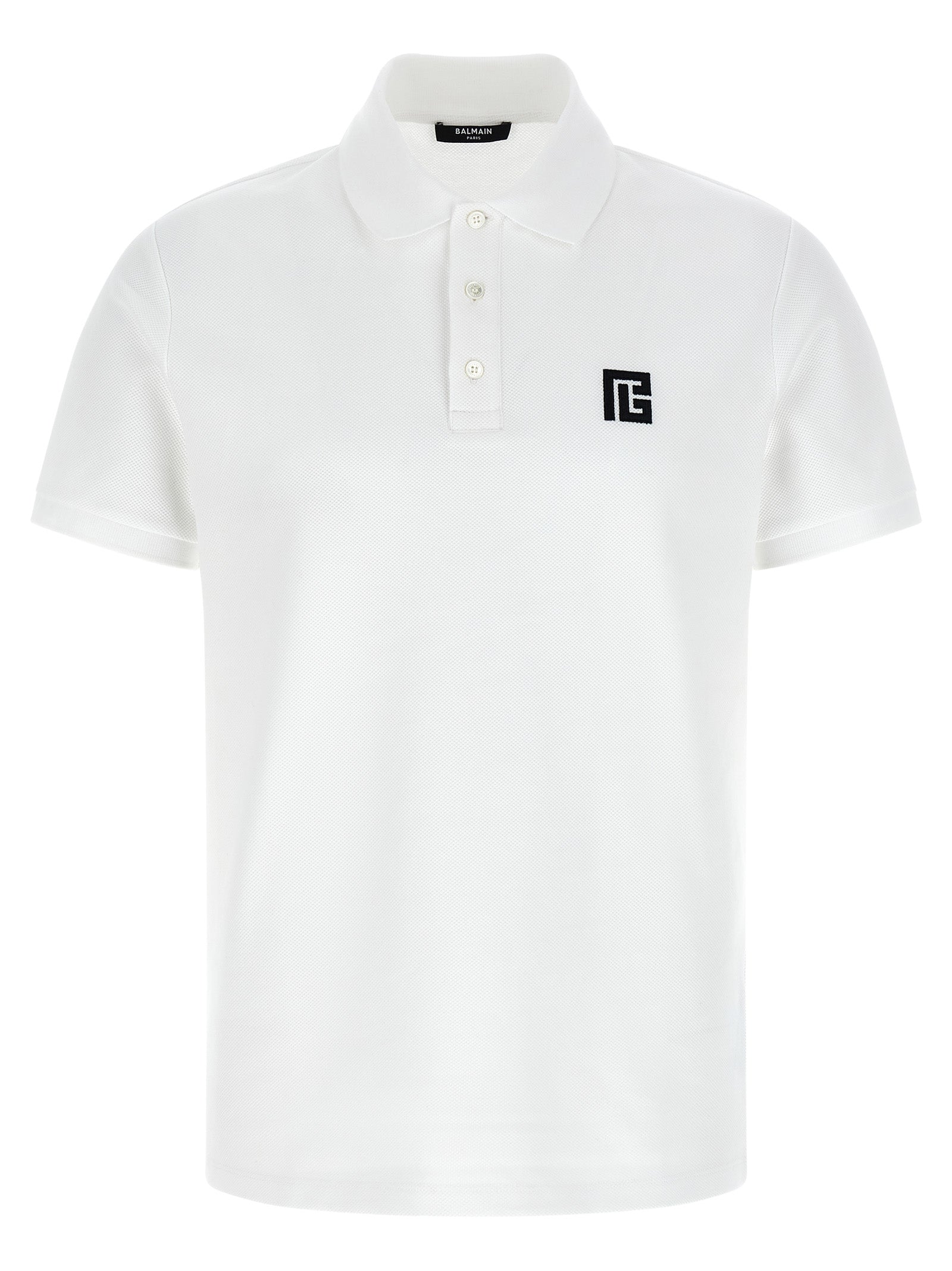 Polo Shirt by Balmain for men in cotton bicolour, black & white showcases a enviable silhouette, featuring a refined and for a enviable finish.