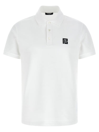 Polo Shirt by Balmain for men in cotton bicolour, black & white showcases a enviable silhouette, featuring a refined and for a enviable finish.