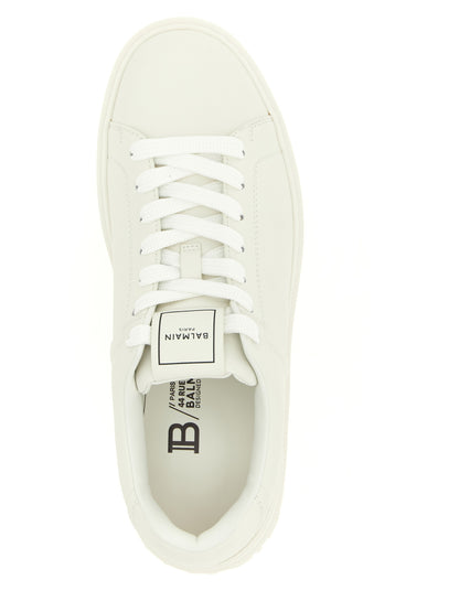 Sneakers by Balmain for men in calfskin leather white & signature features an versatile design from the Men's Fashion Calfskin Leather Sneakers collection, highlighting a versatile fashion style for a premium, high-fashion look.