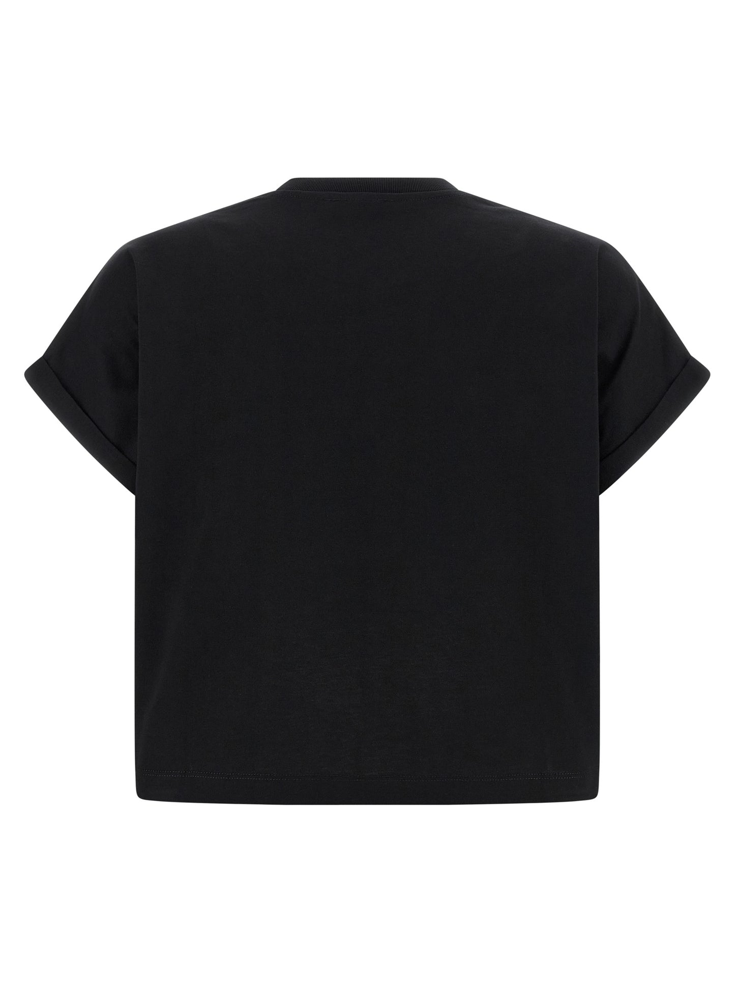 T-Shirt by Balmain for women in cotton black & print showcases a dramatic silhouette, elegantly detailed with a dramatic and for a truly dramatic finish.