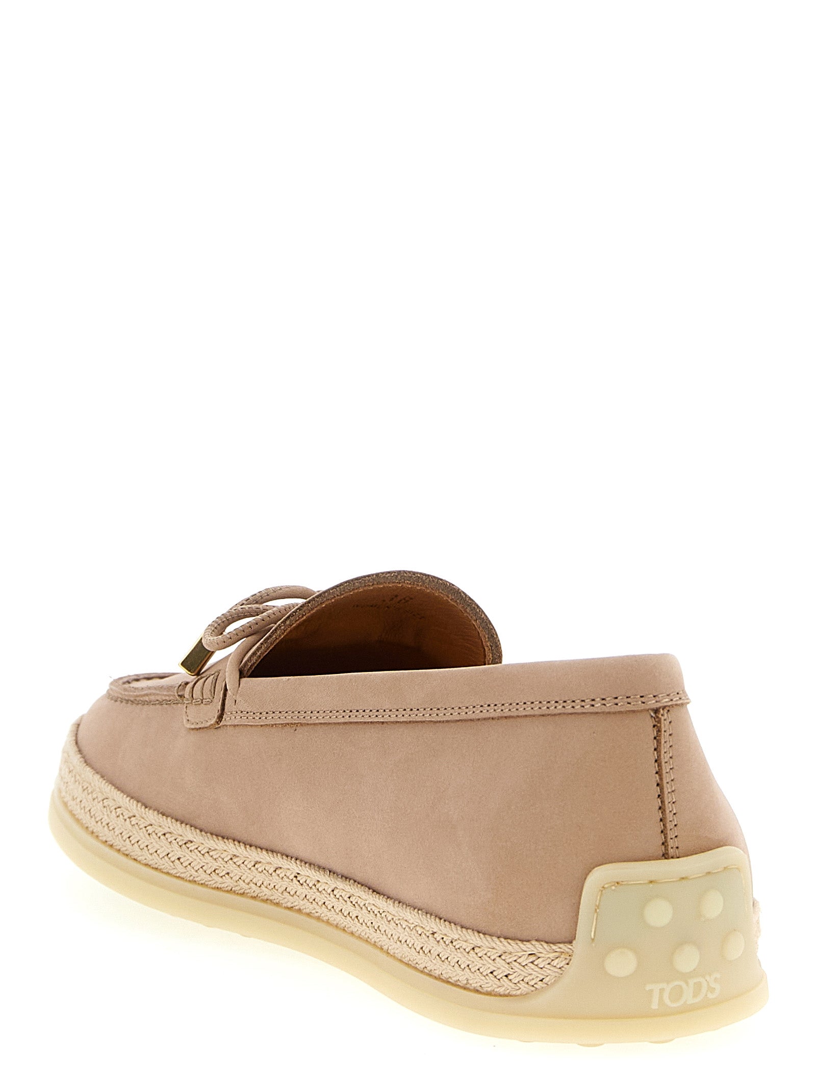 Flat Espadrille Espadrilles Loafer Shoes by Tod's for women in raffia & bos taurus suede calfskin leather multicolor & pink features an effortless chic silhouette, showcasing the Women's Raffia & Bos Taurus Suede Calfskin Leather Flat Espadrille Espadrilles Loafer Shoes design with an effortless chic flat and a for a effortless chic look.