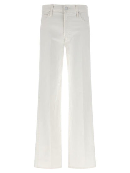Jeans by Mother Denim for women in stretch denim cotton white presents a refined pantology silhouette, artfully defined by a refined pantology flared, long, and a sophisticated .