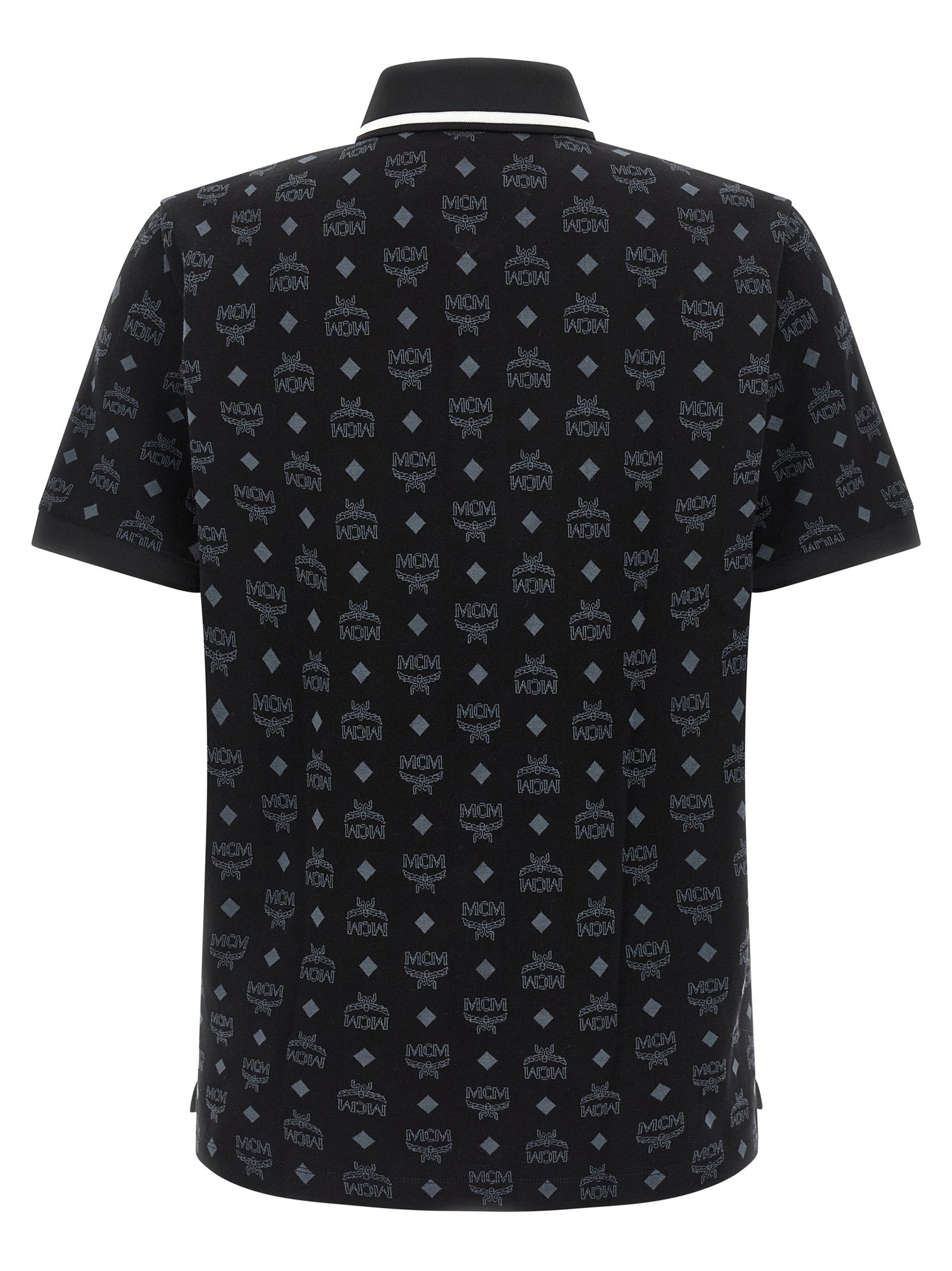 This Polo Shirt by MCM for men in cotton black & jacquard presents a flawless silhouette, showcasing flawless detailing and a refined asymmetric neckline for a truly flawless aesthetic.