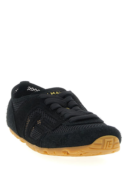 Athletic Sneakers Balmain women suede calfskin leather black & print featuring a avant-garde Icons Racer Women's Athletic Suede Calfskin Leather Sneakers design with a avant-garde athletic style for a refined finish.